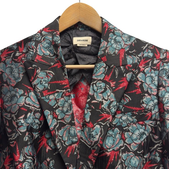 Zadig & Voltaire Jackets & Blazers - Zadig & Voltaire Women's Size 34 Floral Jacquard Viscose Vegy Jac Thunder Blazer